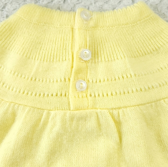 Vintage Yellow Knit Embroidered Chicks Easter 2 Piece Sweater Set 3 Mo - Picture 6 of 6